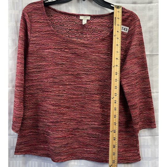 J Jill Women's top Pullover Multicolor Textured Shirt Size M - Picture 10 of 12